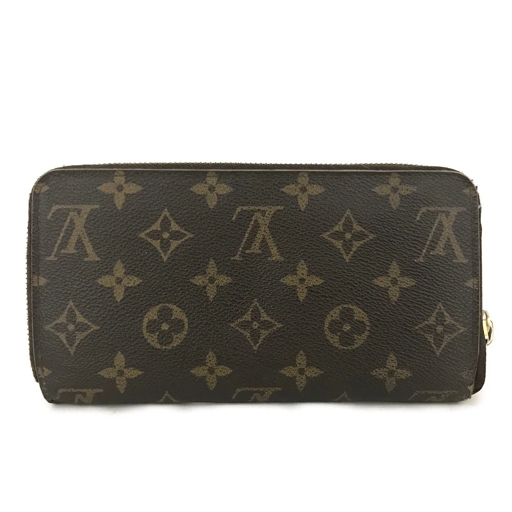 $915 2010 Louis Vuitton Monogram Zippy Zip Around Long Wallet Purse Brown CA0190