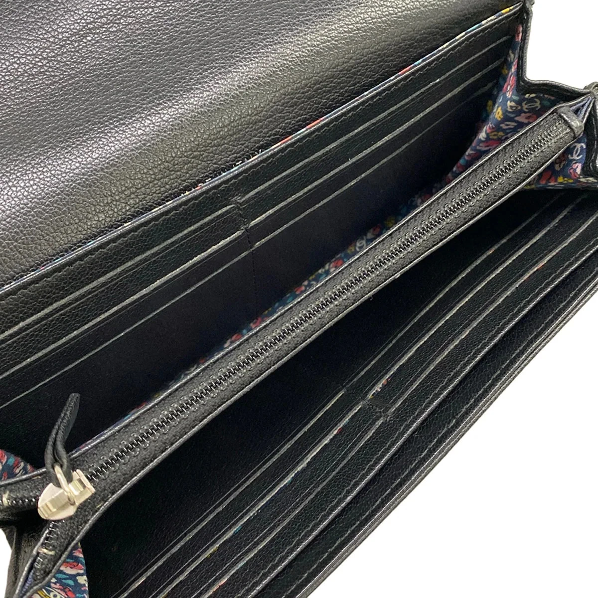 CHANEL Black Leather Long Wallet