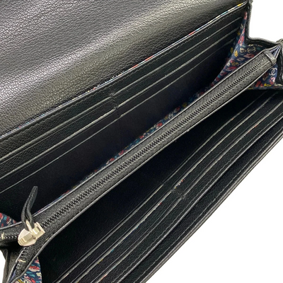 CHANEL Black Leather Long Wallet