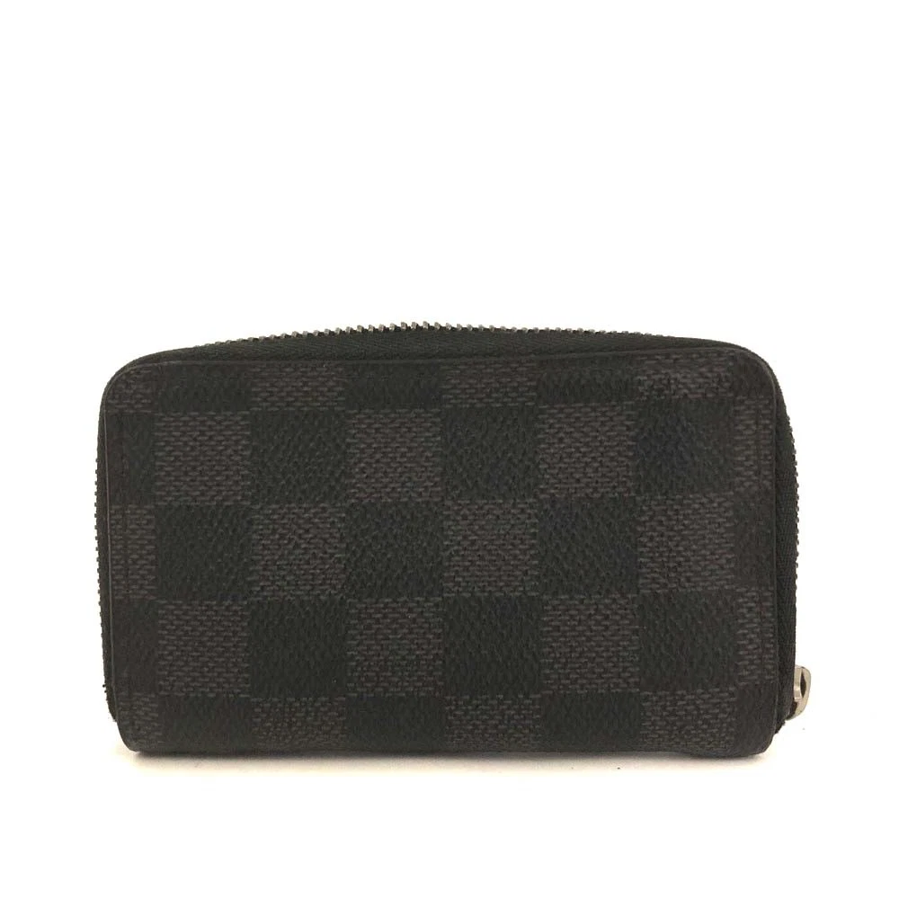 $435 2012 Louis Vuitton Damier Graphite Zippy Zip Coin Purse Wallet Black MI2172