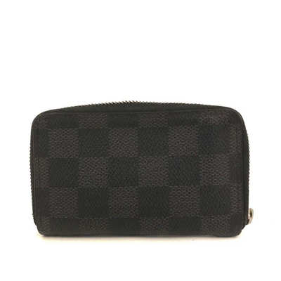 $435 2012 Louis Vuitton Damier Graphite Zippy Zip Coin Purse Wallet Black MI2172
