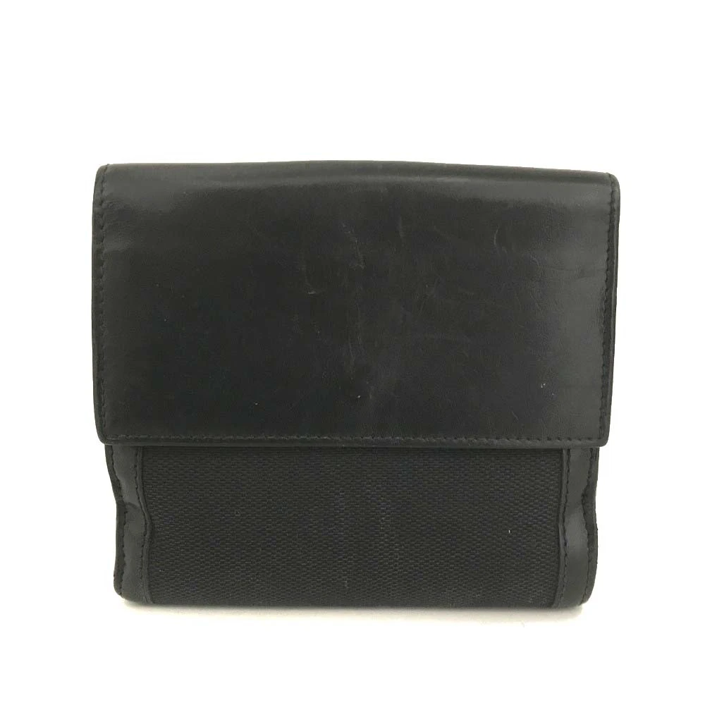GUCCI Logo Canvas Bifold Wallet Purse Black