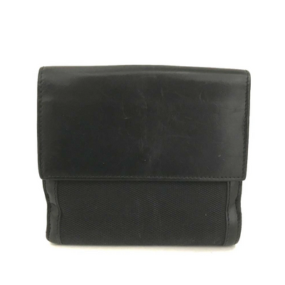 GUCCI Logo Canvas Bifold Wallet Purse Black