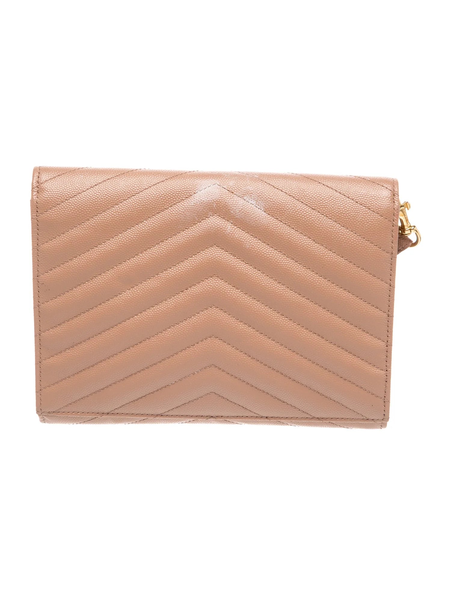 $850 2022 Saint Laurent Grain De Poudre Matelasse Chevron Monogram Envelope Clutch