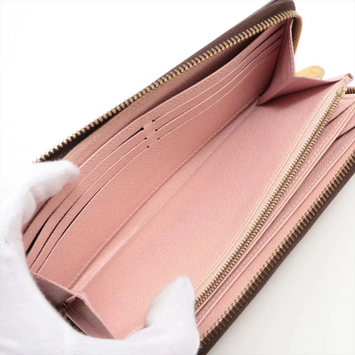 $915 RFID Louis Vuitton Monogram Zippy Wallet Rose Ballerine