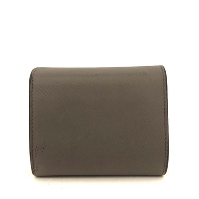 CELINE Logo Leather Trifold Wallet Gray