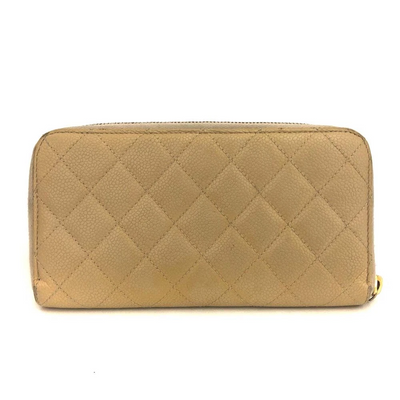 $925 2011 CHANEL CC Quilted Grained Calf Skin Zippy Long Wallet 15394087