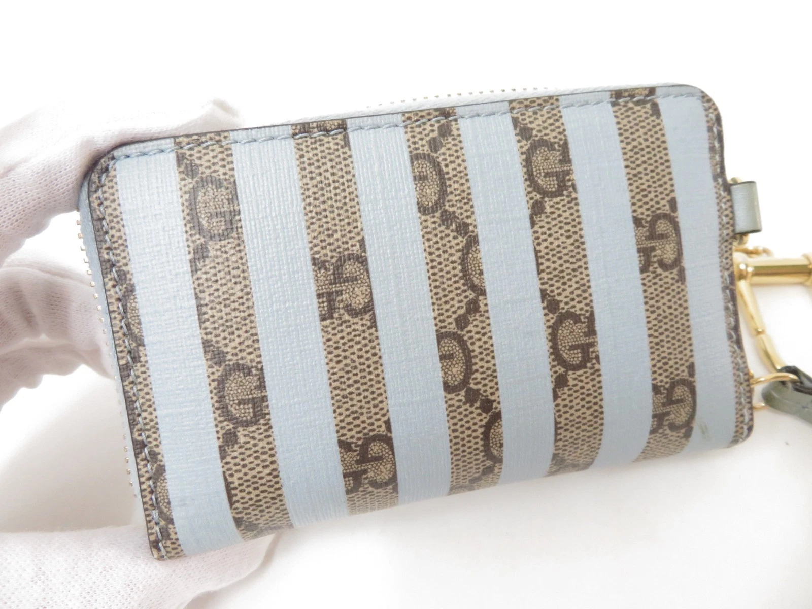 $450 2019 Gucci GG Supreme Marmont Zip Around Coin Wallet 456126-525040