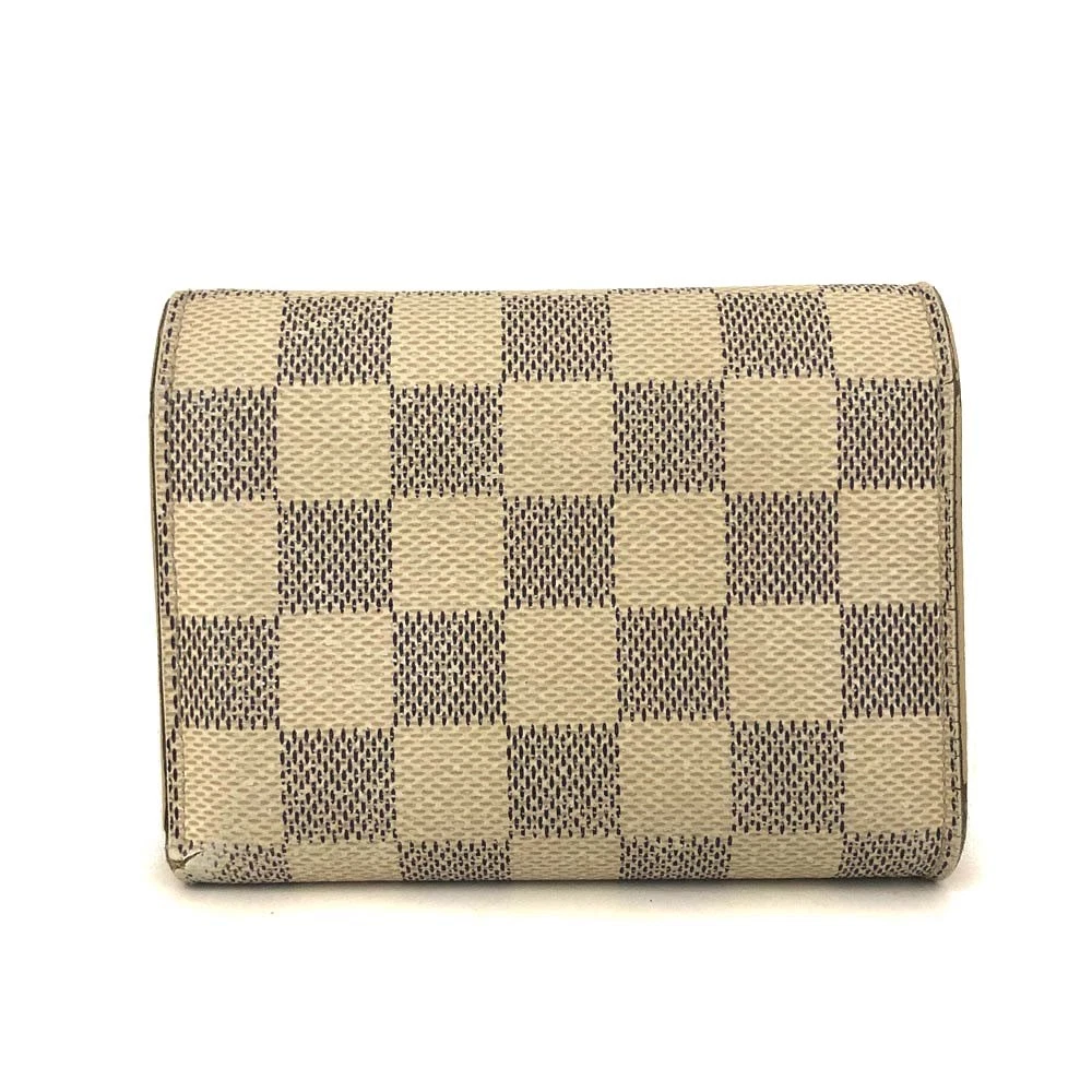 $625 2019 Louis Vuitton Damier Azur Rose Ballerine Victorine Wallet White Pink  FH4179