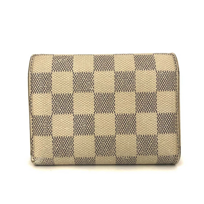 $625 2019 Louis Vuitton Damier Azur Rose Ballerine Victorine Wallet White Pink  FH4179