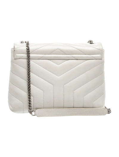 $2730 Saint Laurent Small Loulou Shoulder Bag White 10021139
