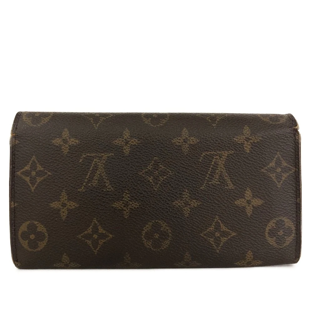 $725 2000 Louis Vuitton Monogram Portefeiulle Sarah Long Bifold Wallet Brown TH1000