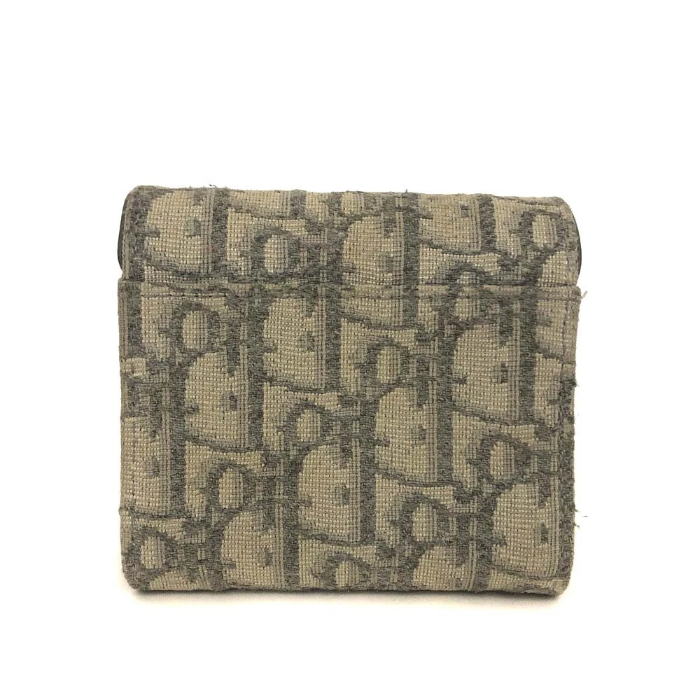 $690 Christian Dior Saddle Oblique Trotter Canvas Trifold Wallet