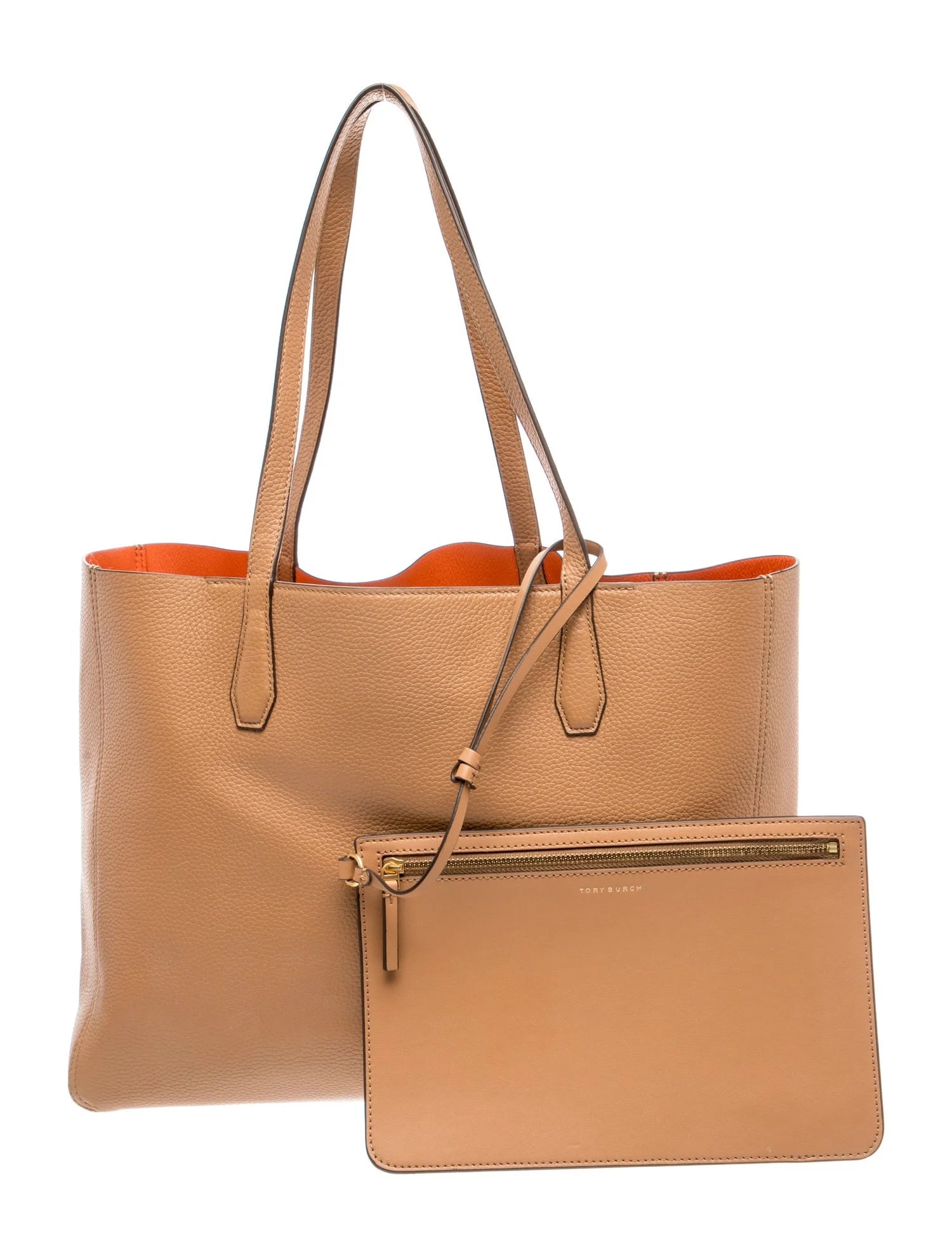 $348 Tory Burch Leather Blake Tote Tan