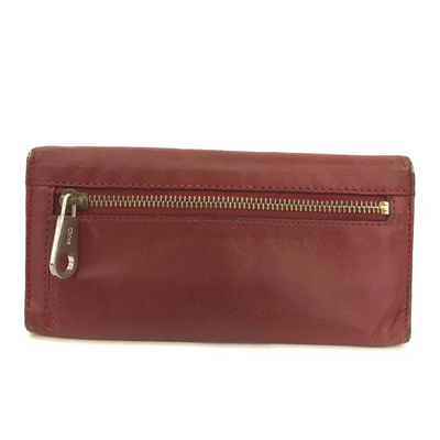 Chloe Lily Leather Long Bifold Wallet Purse Red