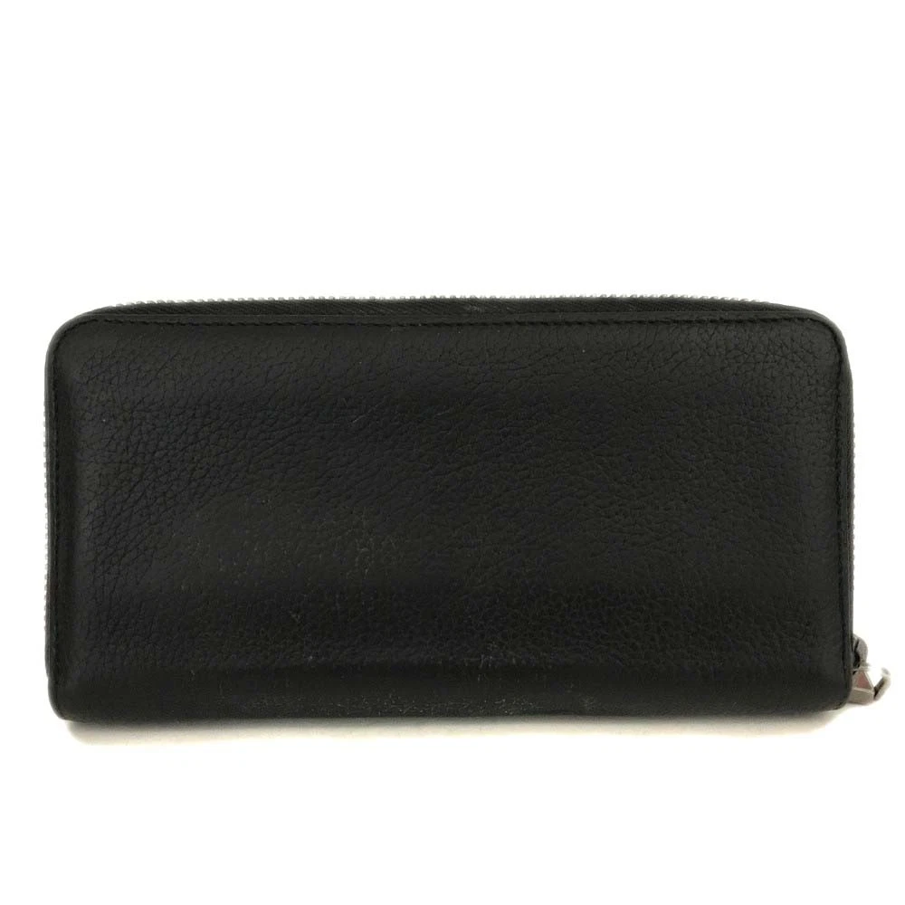 $790 Christian Louboutin Calfskin Panettone Zip Around Wallet Loubi Black