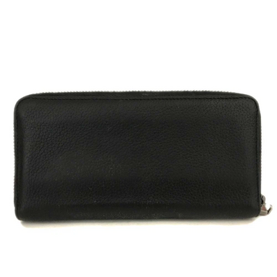 $790 Christian Louboutin Calfskin Panettone Zip Around Wallet Loubi Black
