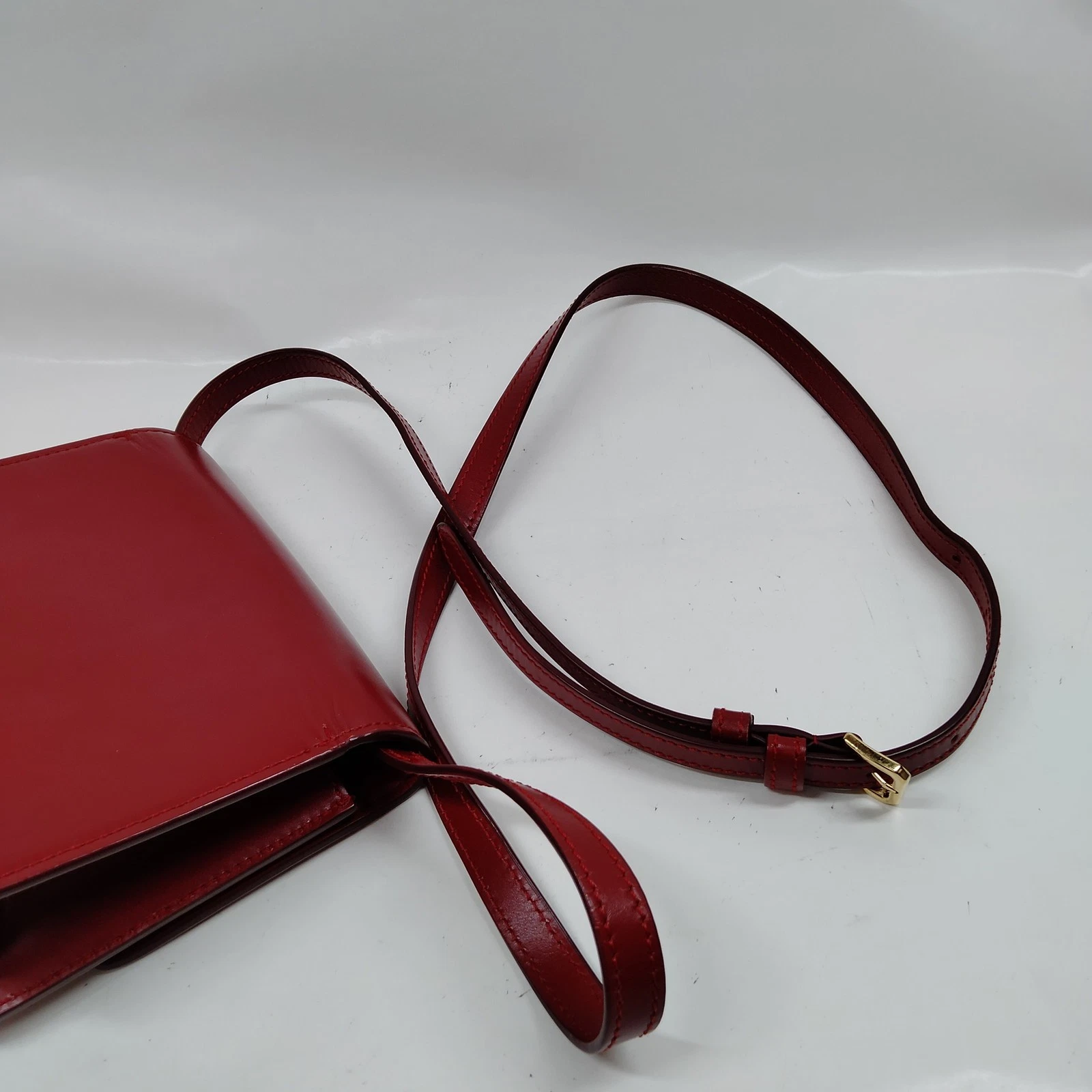 Burberry Shoulder Bag Red Leather