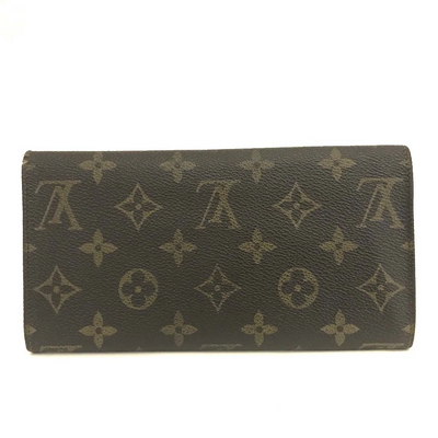 Vintage Louis Vuitton Monogram Long Bifold Wallet Brown