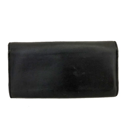 $690 Chloe Ribbon Leather Long Bifold Wallet Purse Black
