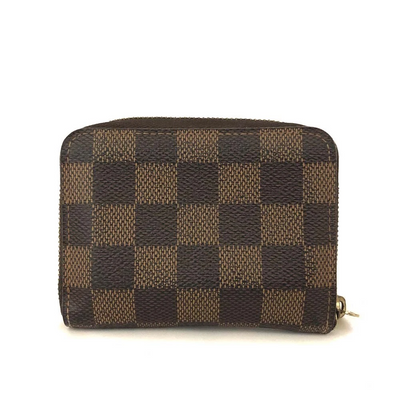 $560 Louis Vuitton Damier Zippy Zip Coin Purse Wallet Brown SN5101