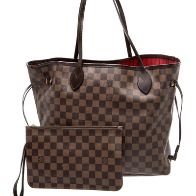 $2240 2017 Louis Vuitton Damier Ebene Neverfull MM with Pouch