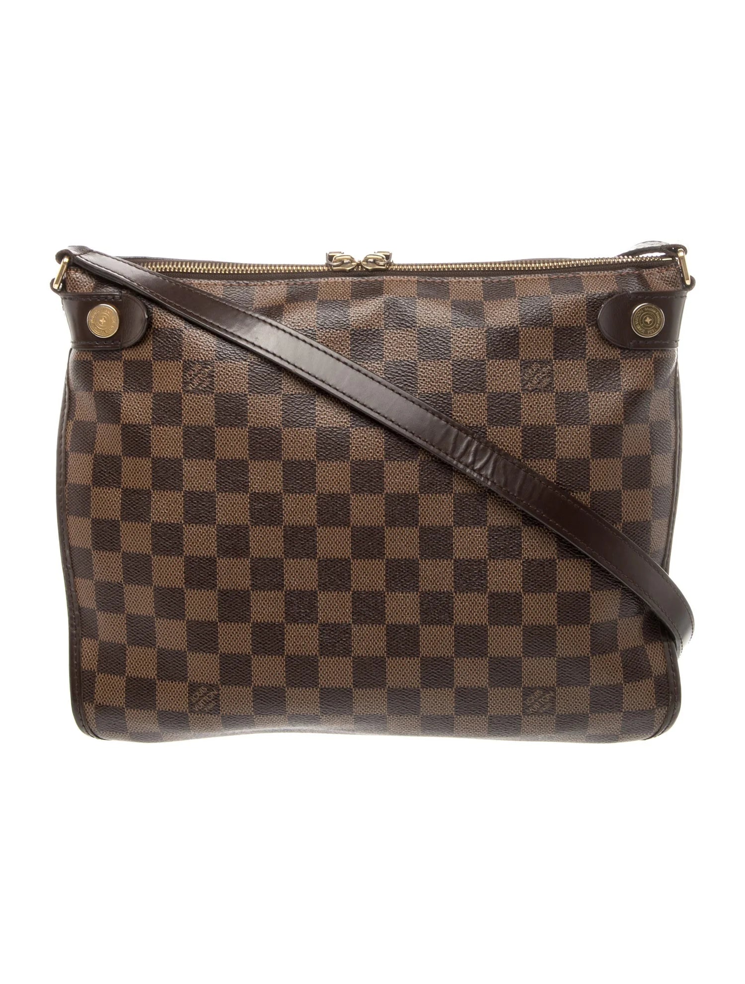 $1750 Louis Vuitton Damier Ebene Duomo Messenger Zip Top Crossbody 10021302