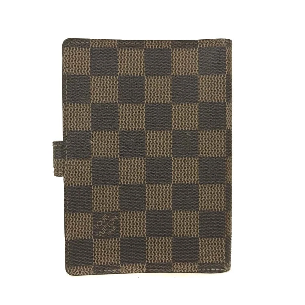 $505 1999 Louis Vuitton Damier Ebene Small Ring Agenda Cover CA1909
