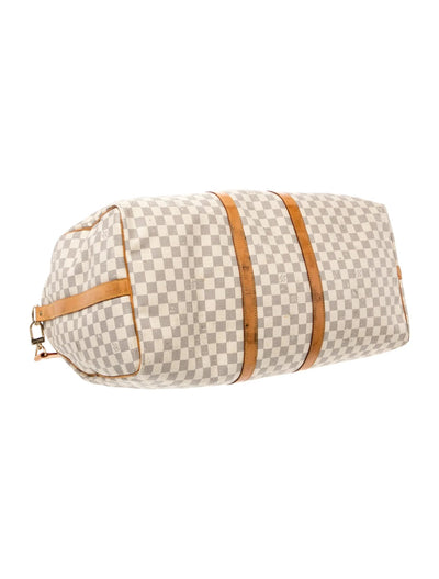 $2700 2007 Louis Vuitton Damier Azur Keepall Bandouliere 55