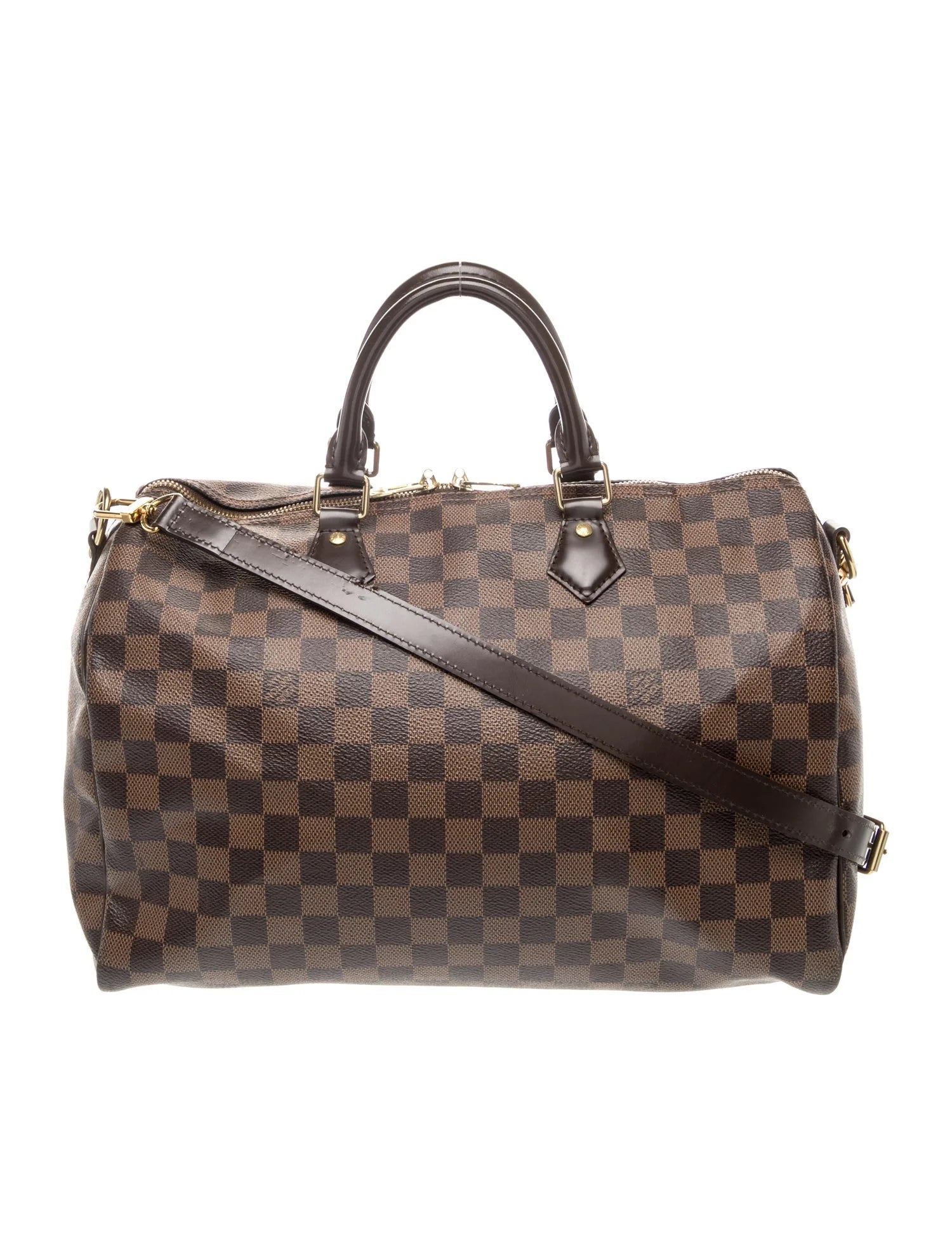 $2150 Louis Vuitton Damier Ebene Speedy Bandouliere 35