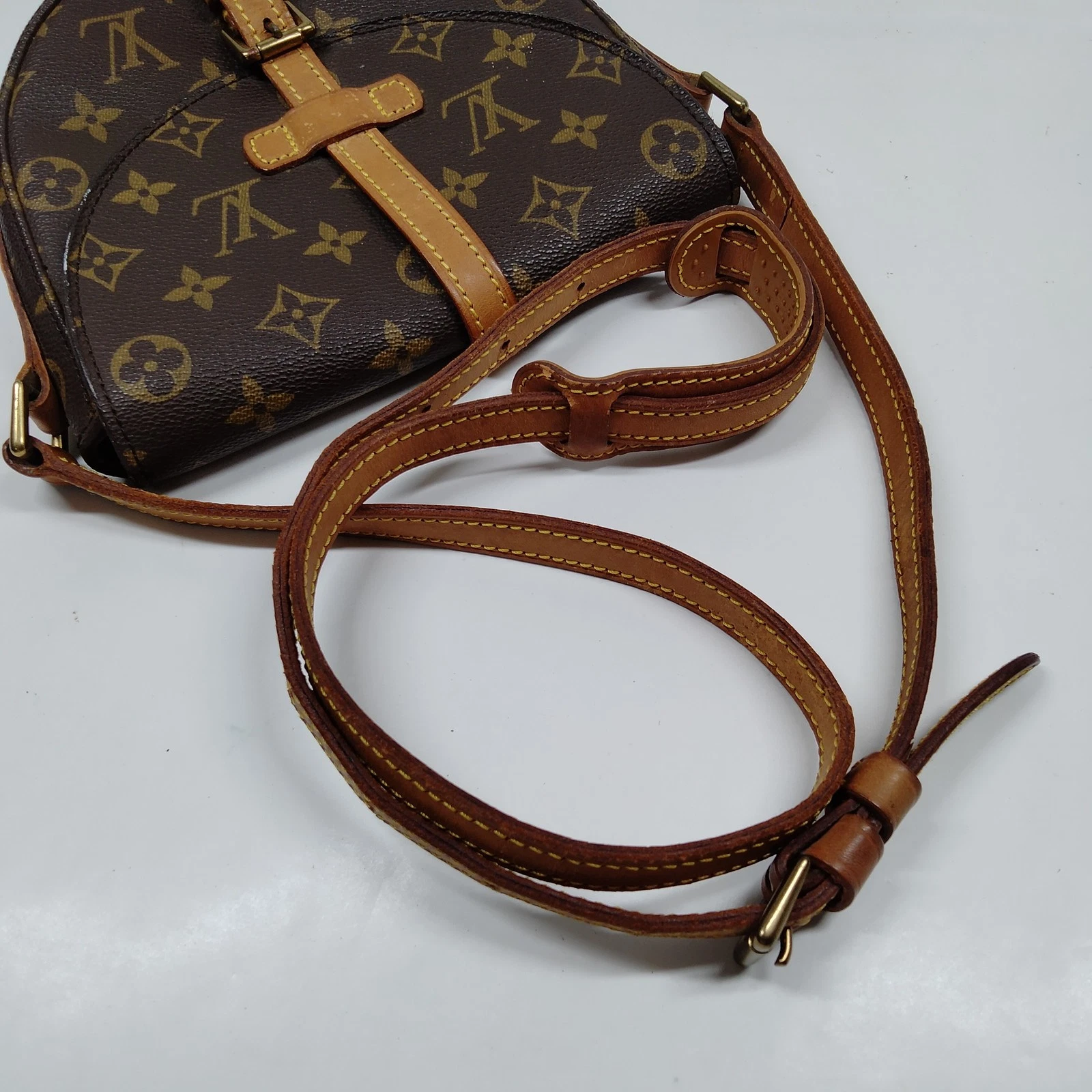$1060 1988 Louis Vuitton LV Shoulder Bag Chantilly PM Brown Monogram 883VI