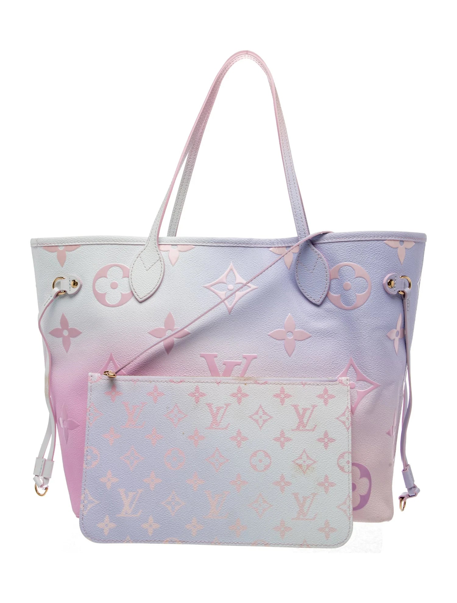 $3450 Louis Vuitton Monogram Giant Spring In The City Neverfull MM Sunrise Pastel