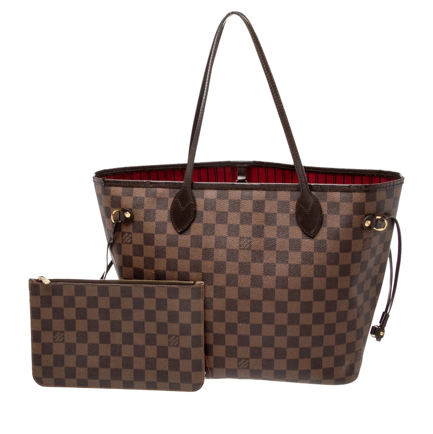 $2240 2018 Louis Vuitton Damier Ebene Neverfull MM with Pouch