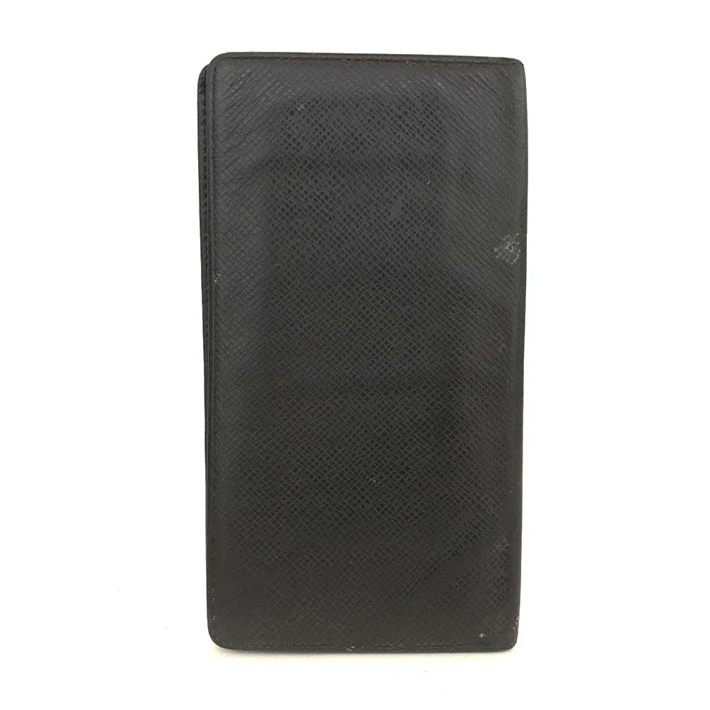 $630 Louis Vuitton Taiga Porte Valeurs Cartes Credit Leather Long Wallet MI0016