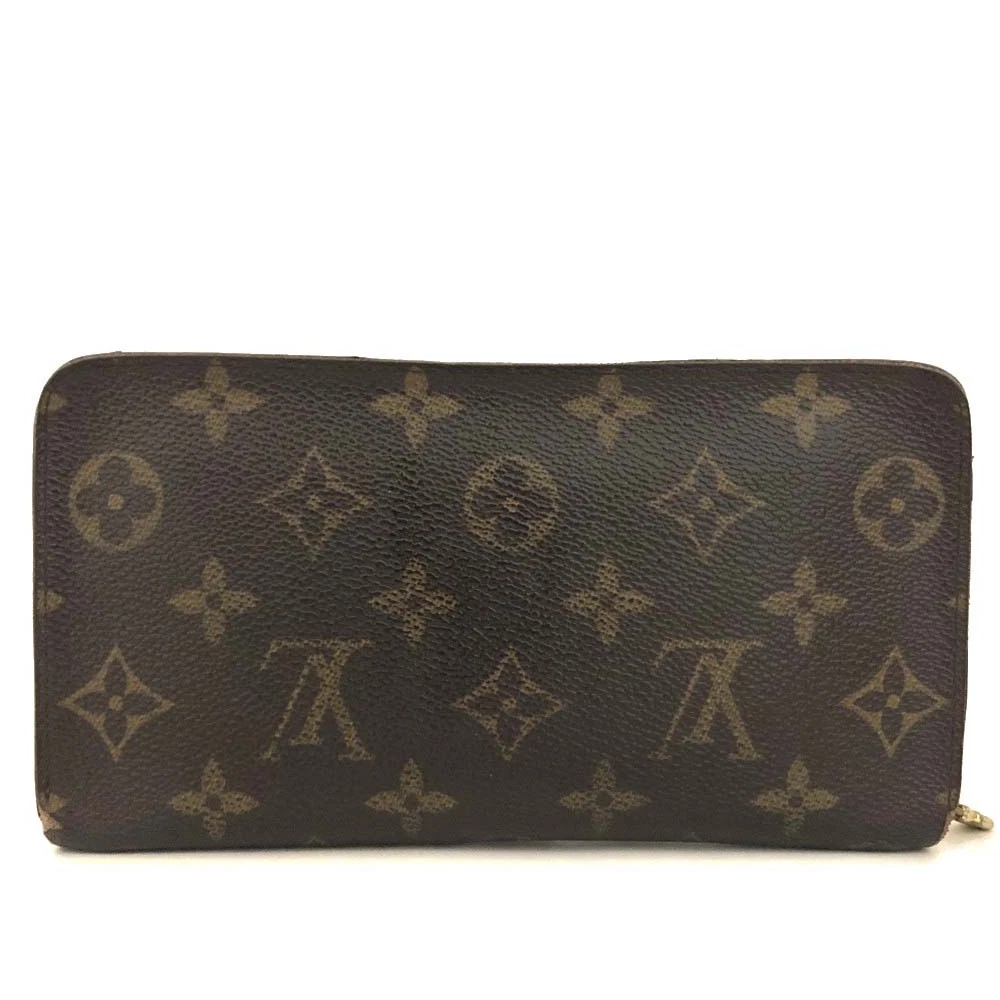 $750 2003 Louis Vuitton Monogram Porte Monnaie Zippy Long Wallet Brown TH0043