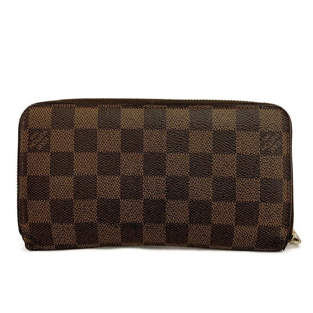 Louis Vuitton Damier Zippy Zip Around Long Wallet Purse Brown MI1146