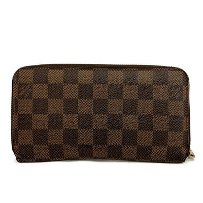 Louis Vuitton Damier Zippy Zip Around Long Wallet Purse Brown MI1146