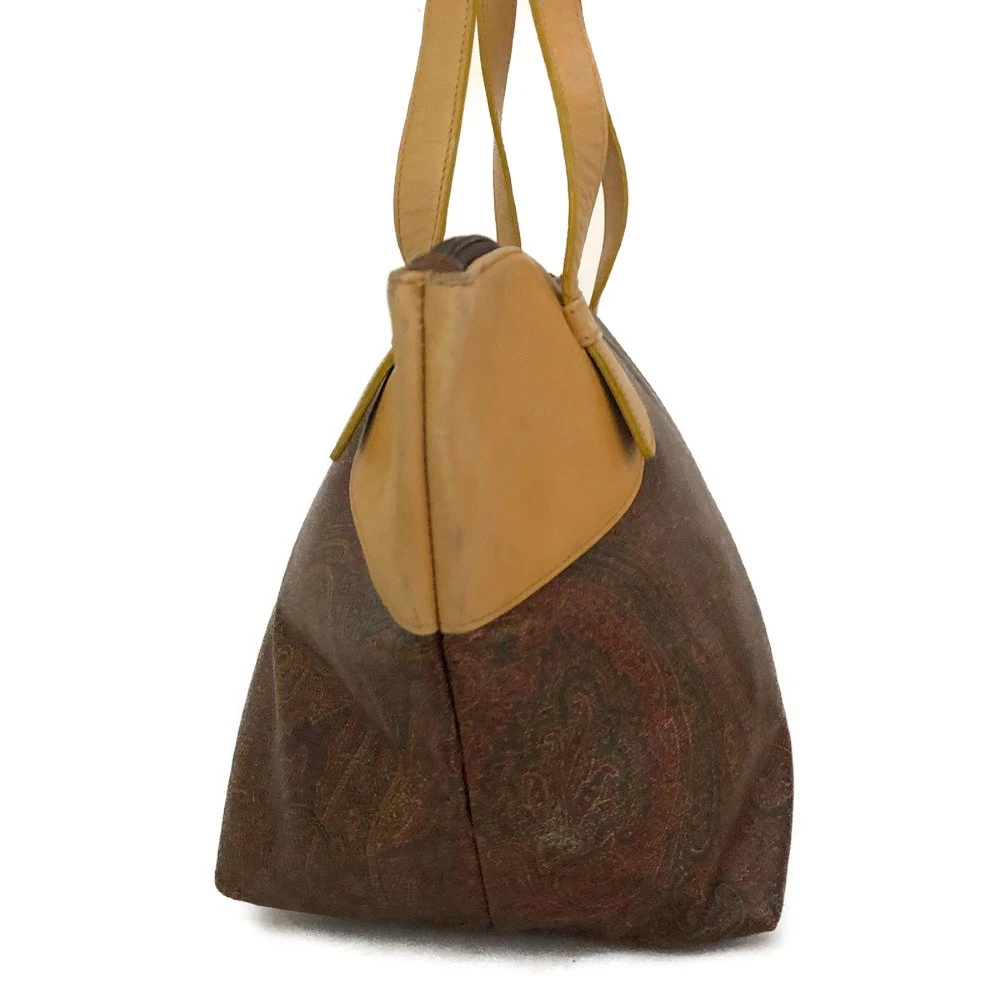 $650 ETRO Paisley PVC Leather Tote Hand Bag MultiColor