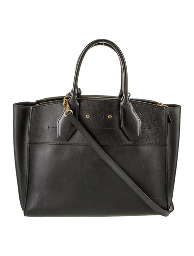 $4250 Louis Vuitton Leather City Steamer MM Black 10020152