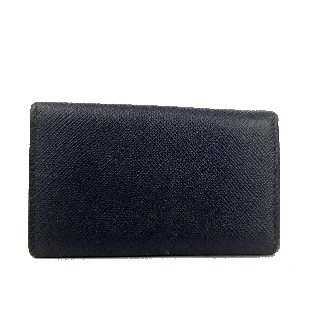 PRADA Saffiano Leather 6 Ring Key Case Blue