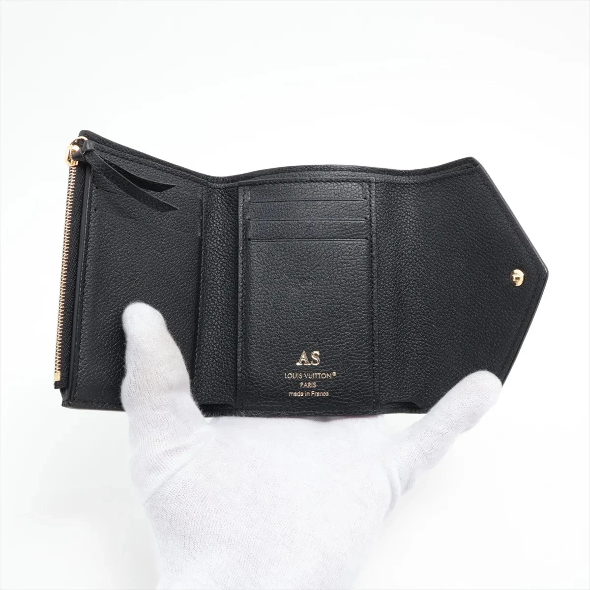 $780 Louis Vuitton Empreinte Portefeuille Victorine Noir Compact Wallet 10021122