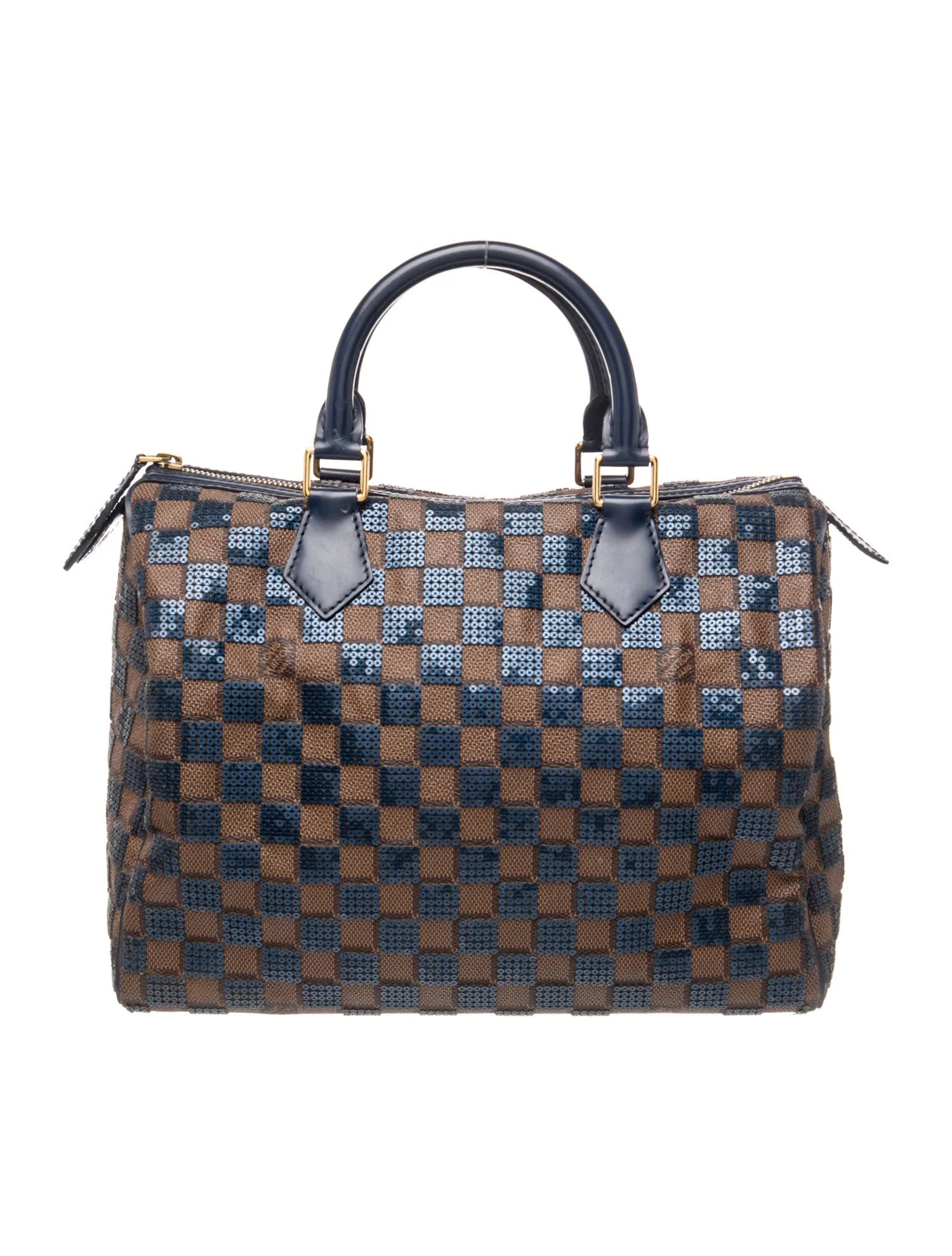 $2700 2013 Louis Vuitton Damier Paillettes Speedy 30 Blue SR2123