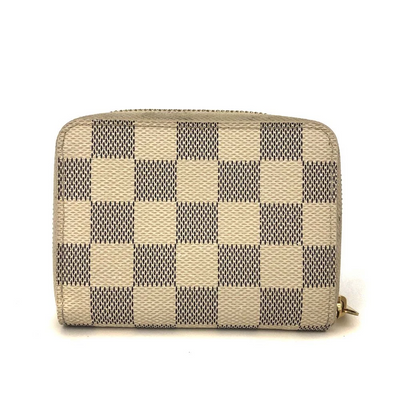 Louis Vuitton Damier Azur Zippy Zip Coin Purse Wallet White SN1117