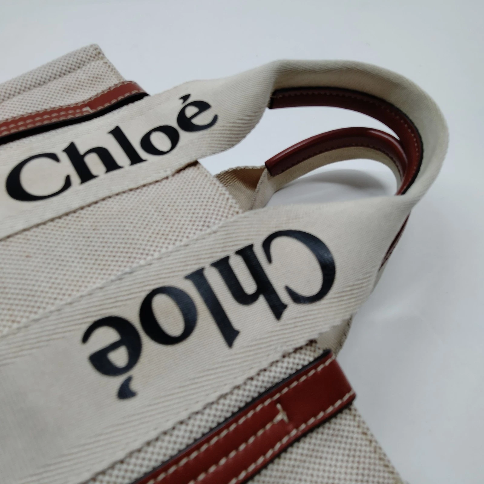 Chloe Tote Bag Brown Canvas