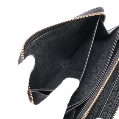$1170 Louis Vuitton Empreinte Zippy Wallet Black