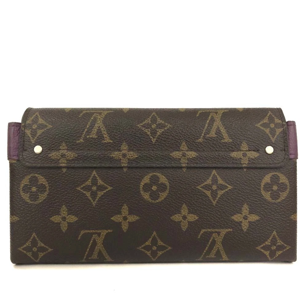$1400 2014 Louis Vuitton Monogram Portefeiulle Elysee Long Bifold Wallet Brown SP0144