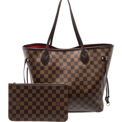 $2240 2020 Louis Vuitton Damier Ebene Neverfull MM with Pouch