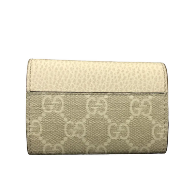 GUCCI GG Marmont GG Supreme PVC 6 Rings Key Case White