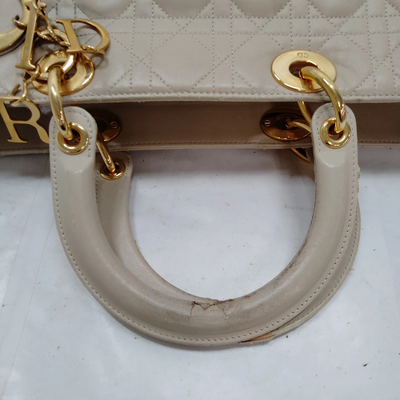 Christian Dior Hand Bag Beige Leather MA1927