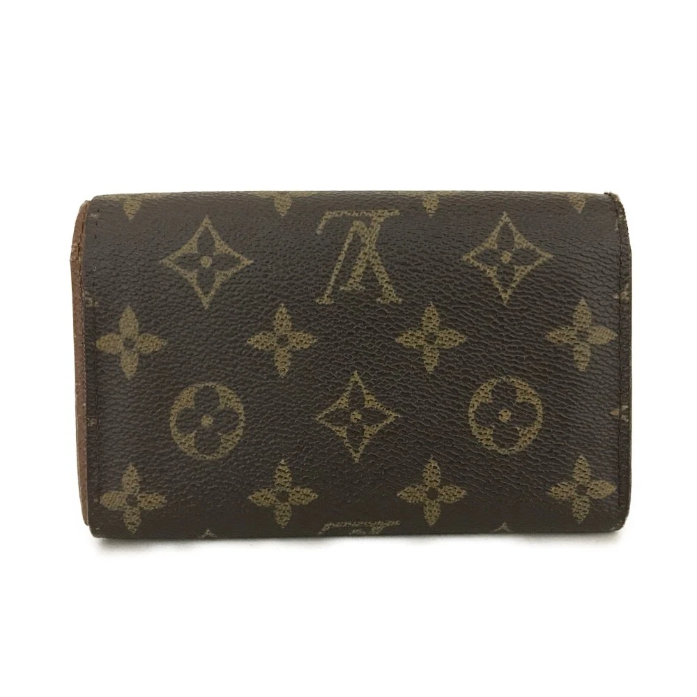 $560 2002 Louis Vuitton Monogram Porte-Monnaie Tresor Wallet CA0072